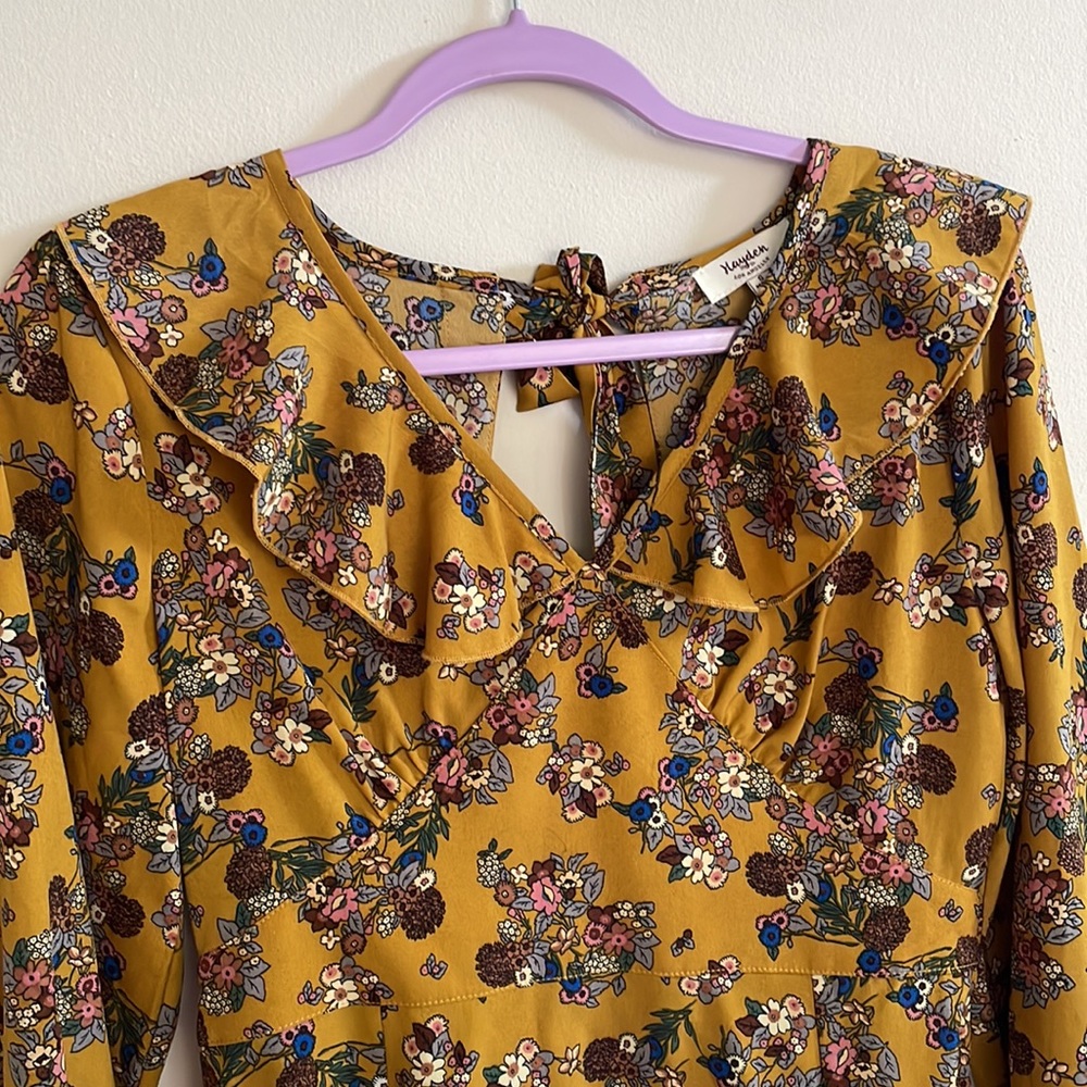 Hayden Mini Dress Mustard Yellow size small